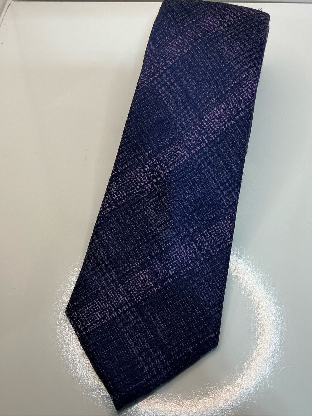 Michael Kors Silk Blend Purple Paisley Textured Tie Men’s Designer Necktie
